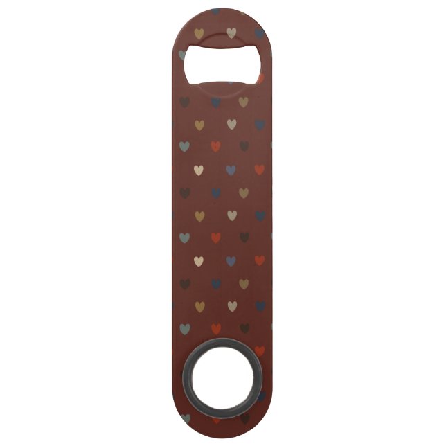 Coeurs Polka sur kilim brown (Devant)