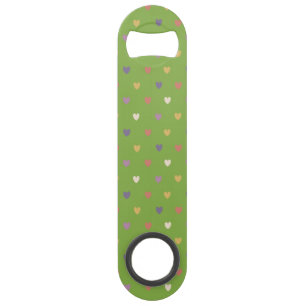 Coeurs Polka sur vert vert