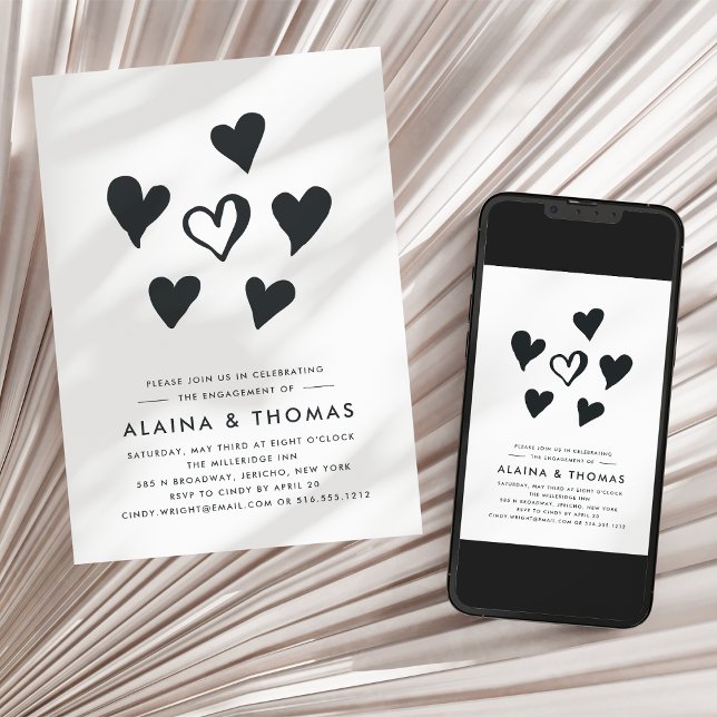 Coeurs pop | Invitation de la partie d'engagement (Créateur téléchargé)