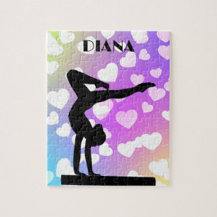 Coeurs pourpres GYMNASTICS PUZZLE Personnalisé