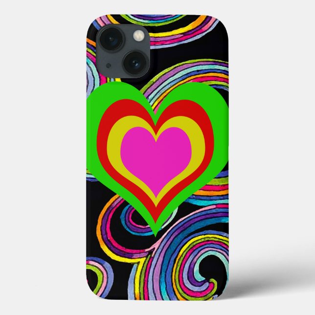 Coeurs rétro ~ iPad Plastique 2/3/4 Coque (Verso)