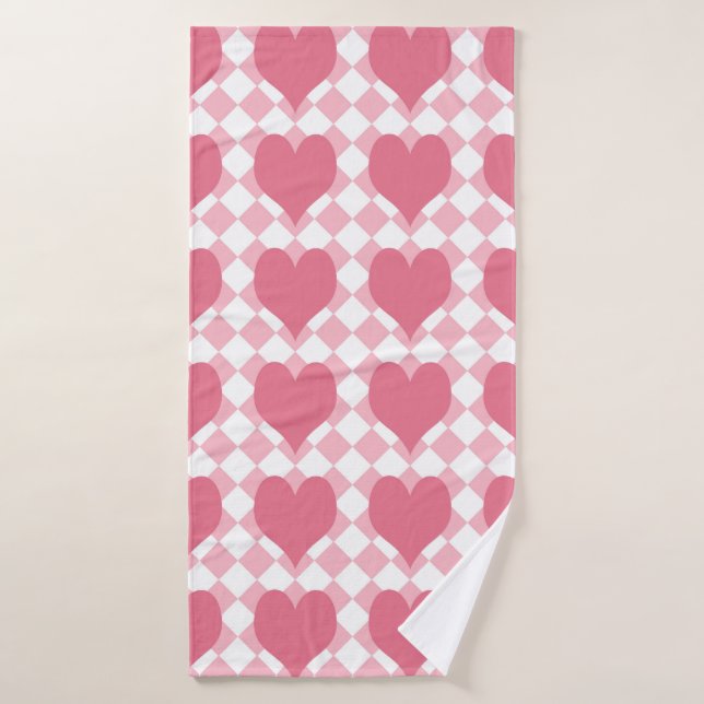 Coeurs roses (Serviette de bain)