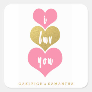 Coeurs roses doux   Stickers Valentines