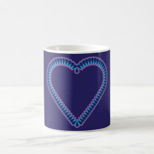Cœurs roses et magenta sur mug