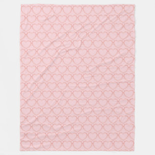 Coeurs roses modernes sur couverture en polaire ro