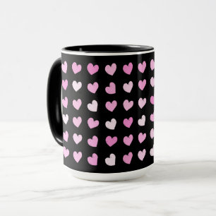 Coeurs roses Motif de café Mug