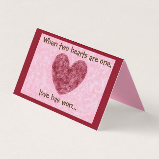 Coeurs rouge & rose 'L'amour a gagné' Faux Fuzzy D