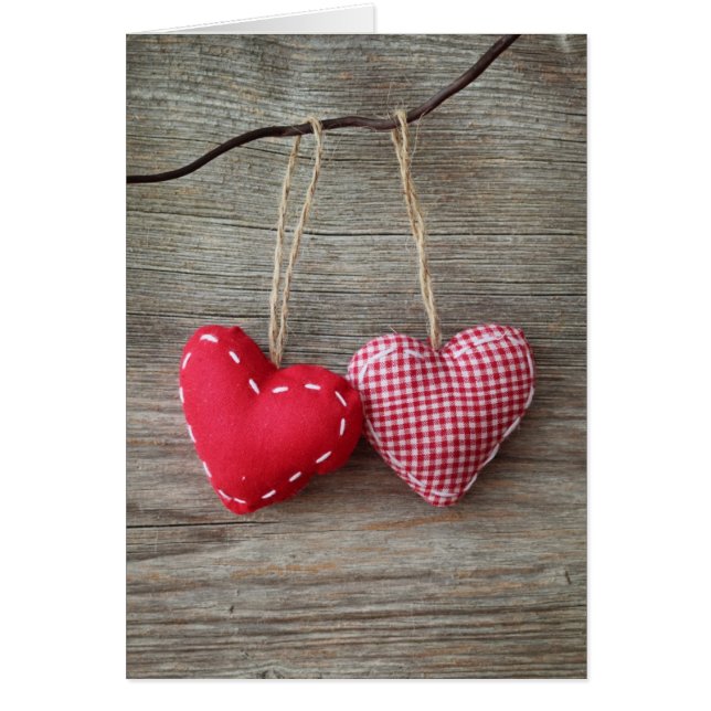 Coeurs rouges en bois Tableau 2 (Devant)