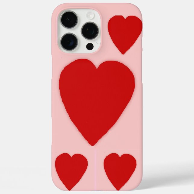 Coeurs rouges iPhone rose / coque ipad (Verso)