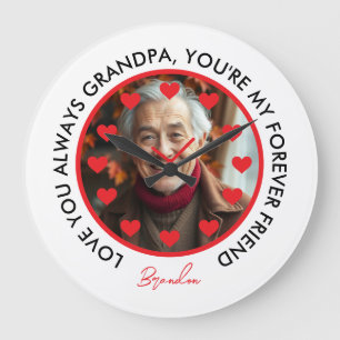 Coeurs rouges mignons Horloge Amour Grands-parents
