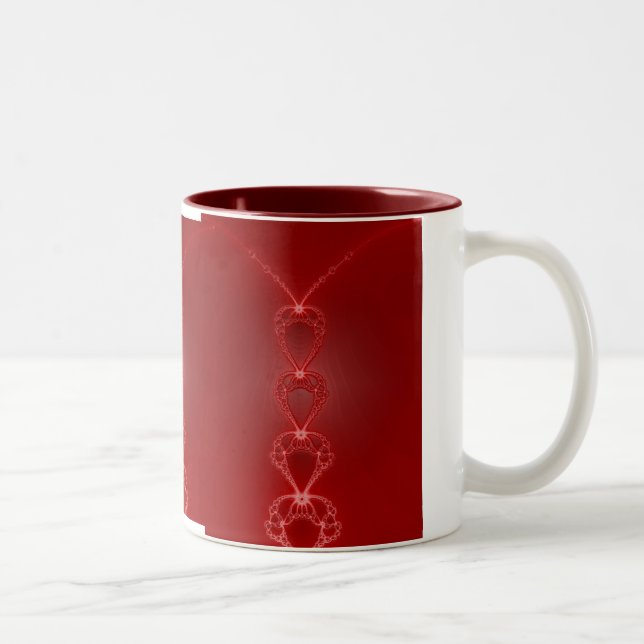 Coeurs rouges Mug fractale (Droit)
