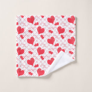 Coeurs rouges, texte, "aime-toi", rouge et blanc, 