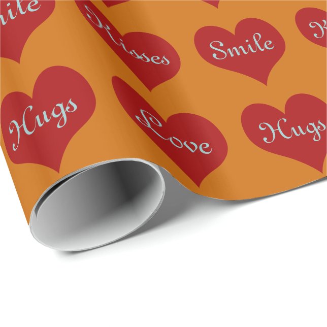 Coeurs ~ Rouleau Papier d'enveloppement Cadeau CHA (Coin rond)