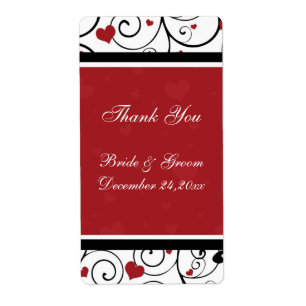 Coeurs Saint-Valentin Étiquettes de mariage