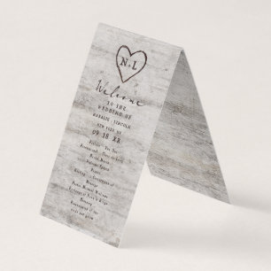 Cœurs sculptés Programme de cérémonie de mariage r