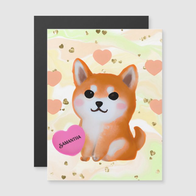 Coeurs Shiba Inu mignons | Pour Amoureux des chien (Devant / Derrière)