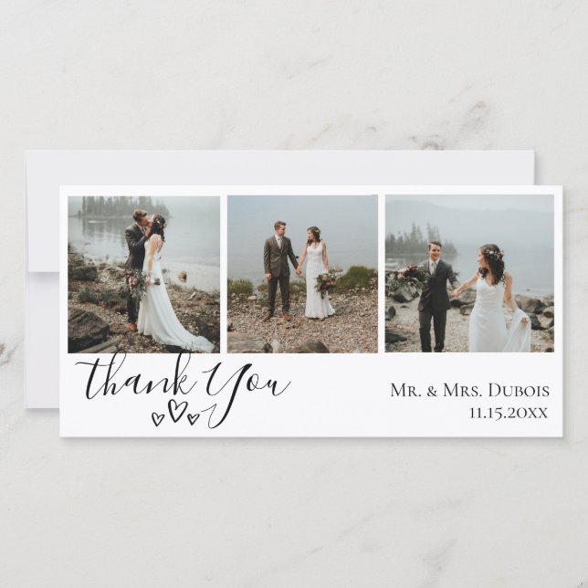 Coeurs simples épousant le Merci de photo (Devant)