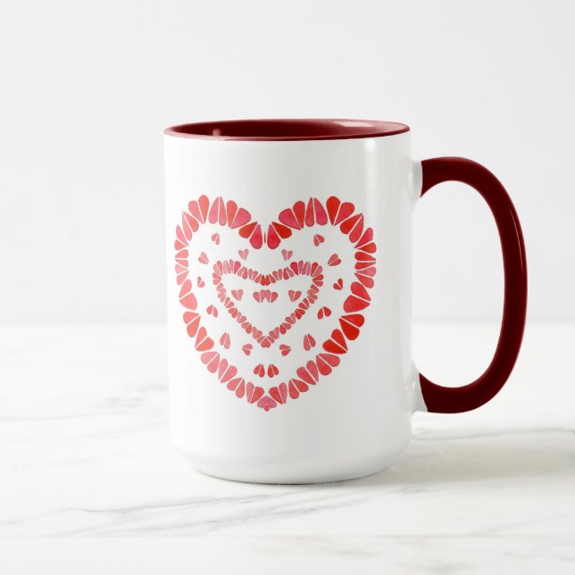 CŒURS SUCRÉS Grand Mug Marron Combo (Droite)