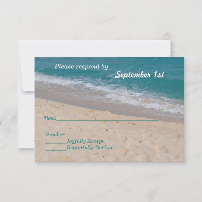 Coeurs sur la Plage Mariage Invitation RSVP (Devant)