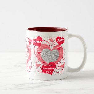 Coeurs tasse faite sur commande de photo d'amour