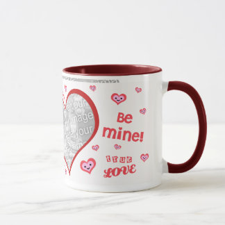 Coeurs tasse faite sur commande de photo d'amour