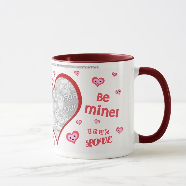 Coeurs tasse faite sur commande de photo d'amour (Droite)
