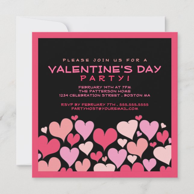 Coeurs une invitation de partie de jour de (Devant)