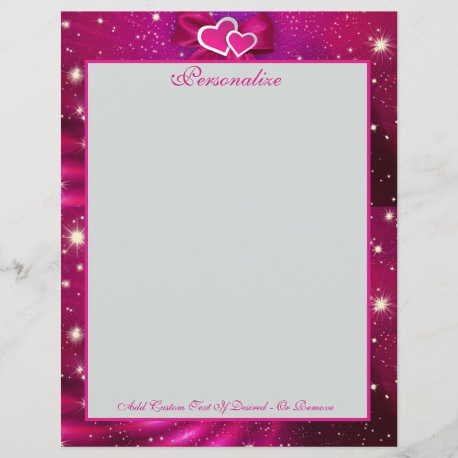 Coeurs, vaches et étoiles romantiques rose et viol (Devant)