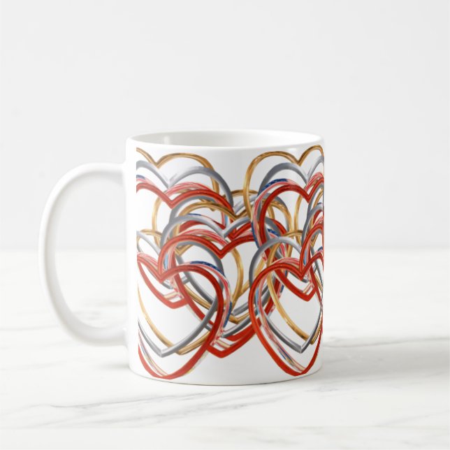 Coeurs Valentines Jour Café Mug Cup (Gauche)