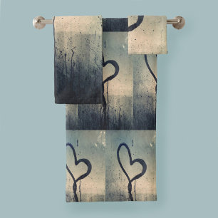Coeurs vapeur bleu beige noir