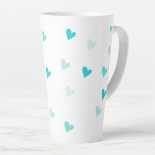 Coeurs verts minuscules Grosse Mug Latte