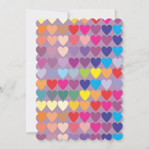 coeurs violets invitation de mariage arc-en-ciel