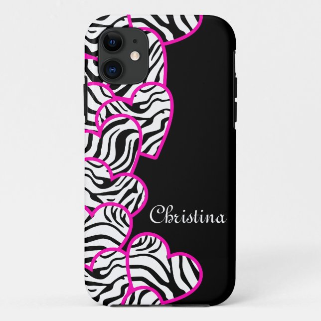 Coeurs Zebra iPhone 5 Coque (Dos)