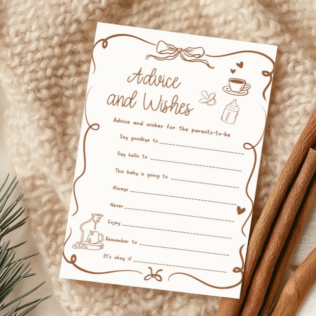 Coffee Baby est un jeu de conseils et de vœux pour (Hand Drawn Coffee Baby Shower Advice and Wishes Game)