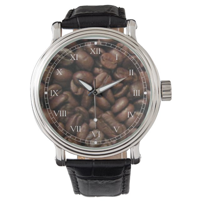 Coffee Bean Vintage - Montre numérique romaine (devant)