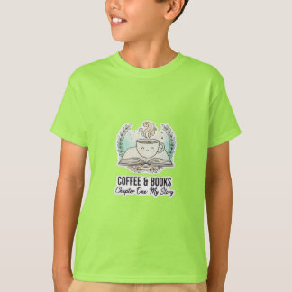 Coffee & Books Kids' T-Shirt | Cute Reading Lover
