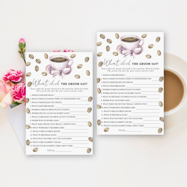 Coffee & Bow Bridal shower Que disait le marié (Créateur téléchargé)