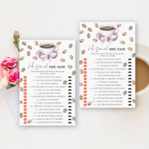 Coffee & Bow Bride douche Il dit qu'elle a dit jeu