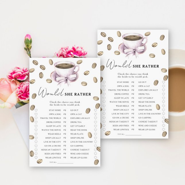 Coffee Bow nuptiale Douche préférerait-elle jouer (Créateur téléchargé)