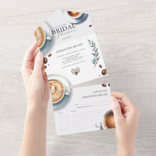 Coffee Bridal Shower Invitations L'amour brasse (Déchirure)