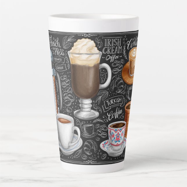 Coffee Collage Latte Mug (Devant)