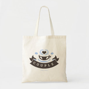 Coffee Cup Love Couple Back Sac fourre-tout bleu