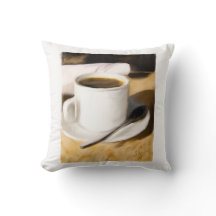 Coffee Cup Original Art Design Coussin