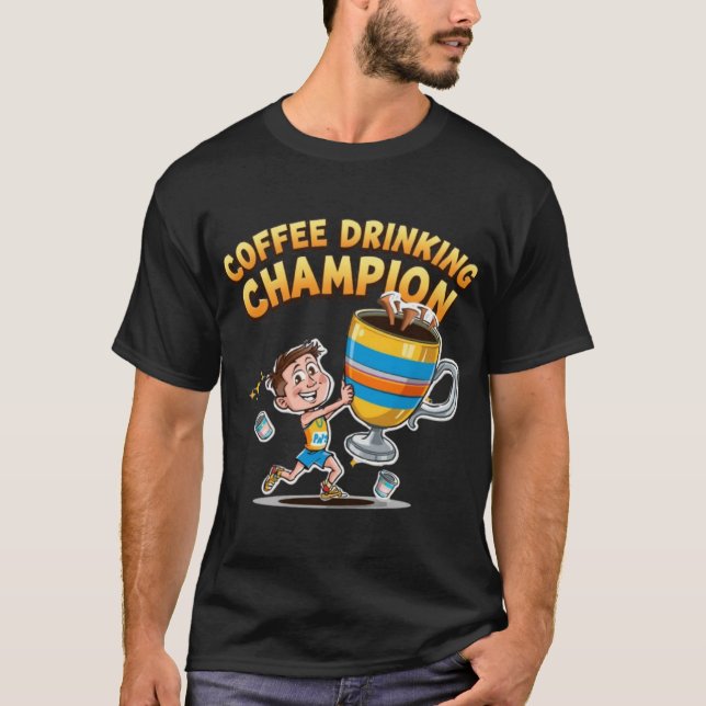 Coffee Drinking Olympics T-Shirt - Caffeine  (Devant)