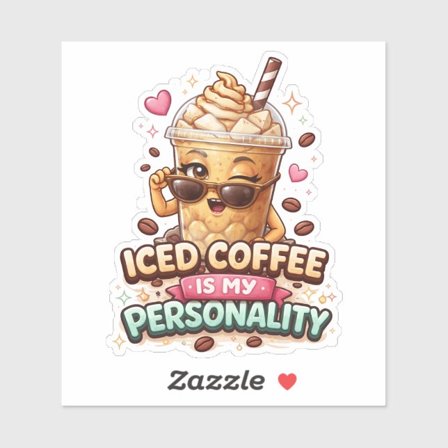 Coffee Is My Personality Custom-Cut Vinyl Sticker (Feuille)
