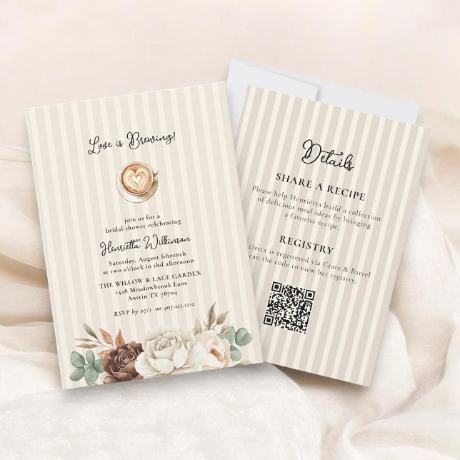 Coffee Love Brewing Bridal Shower Invitation (Créateur téléchargé)