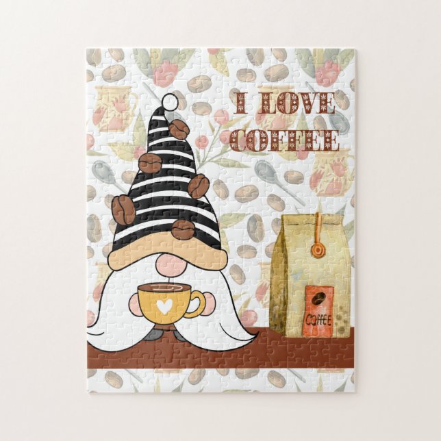 Coffee Love Gnome Puzzle (Vertical)