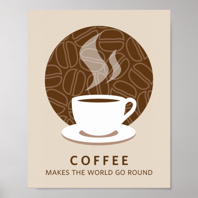 Coffee Makes the World Go Round Art Poster Print (Devant)