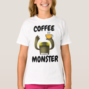 COFFEE MONSTER Funny T-shirts pour enfants