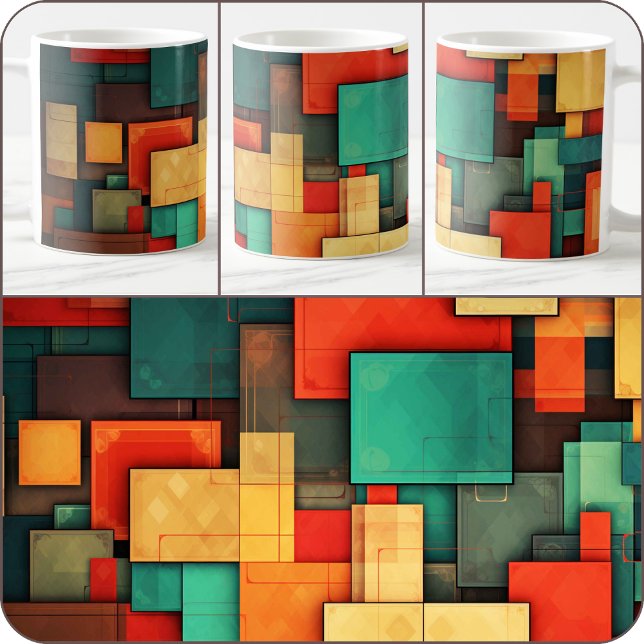 COFFEE MUG - Color-Blocks in Many Colors (Front) (Créateur téléchargé)